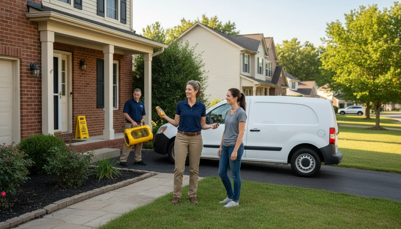 Residential water damage restoration in Taylor Ridge, IL